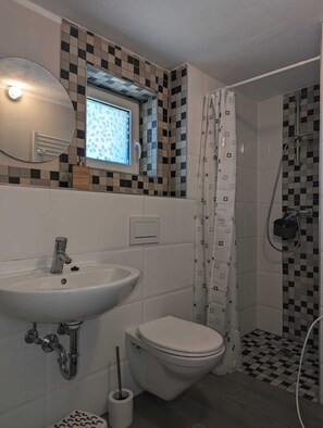 Shower, hair dryer