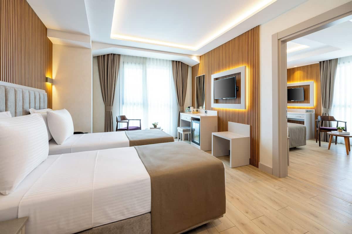 Camera familiare, 2 camere da letto, camere comunicanti (Conection Family room) | 2 camere, biancheria in cotone egiziano