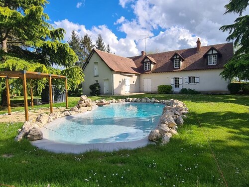 Le Grand Gîte **** - piscine-billard-baby-foot-cheminée - 14 pers