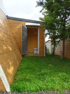 Basic Twin Room, 1 Queen Bed | Terrace/patio - Cherub Camp Area (Ren'ai)