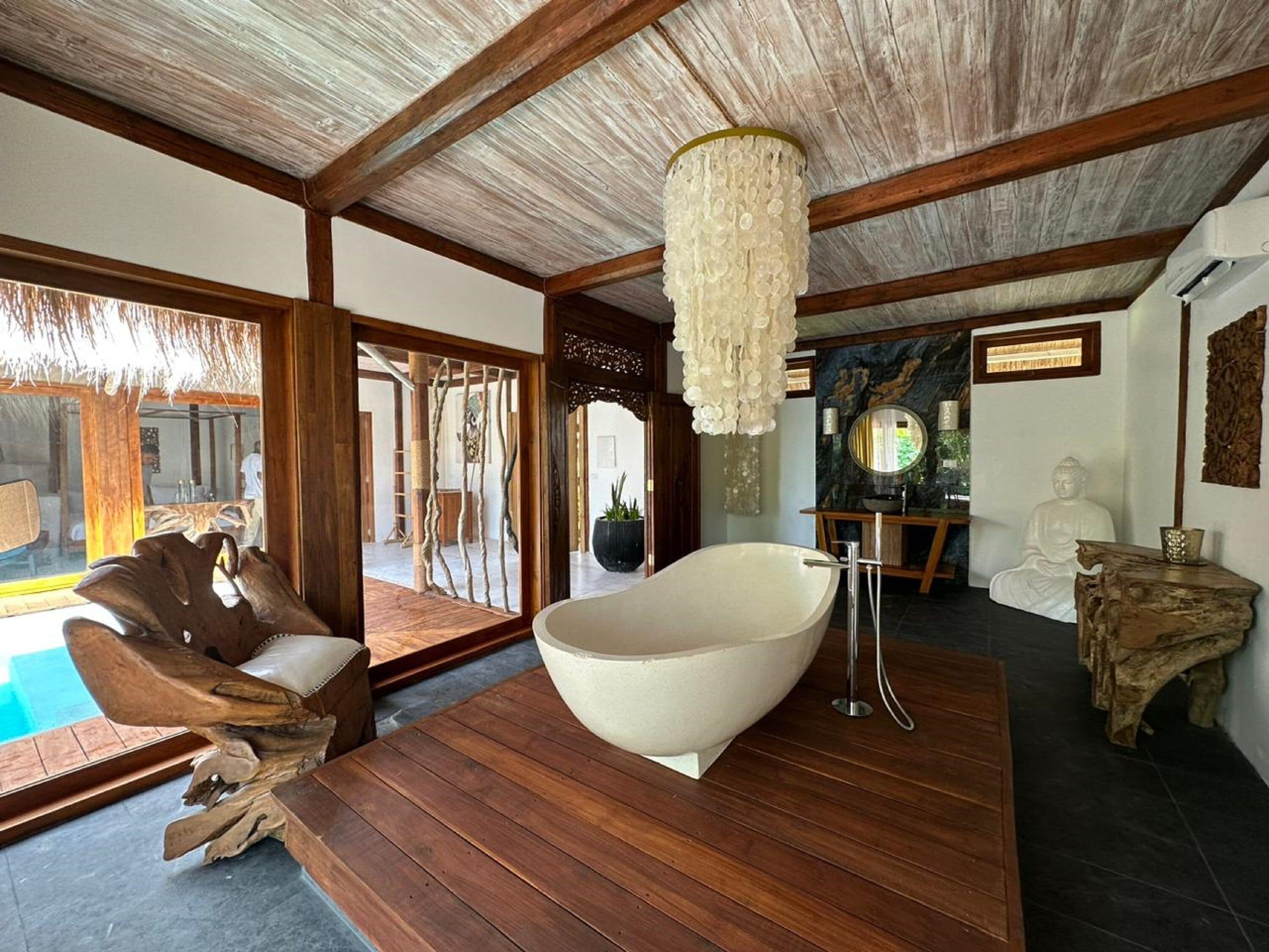 Villa, Private Pool | Bathroom | Rainfall showerhead, designer toiletries, hair dryer, bathrobes