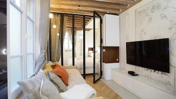 1 soverom, strykejern/-brett, wi-fi (inkludert) og sengetøy