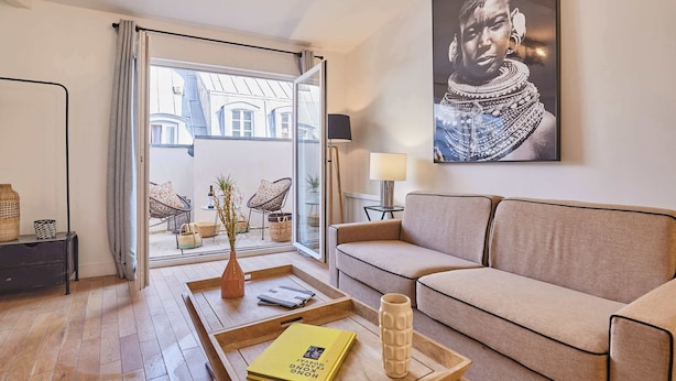 Living area - Charming apartment Center of Paris with terrace (Paris)