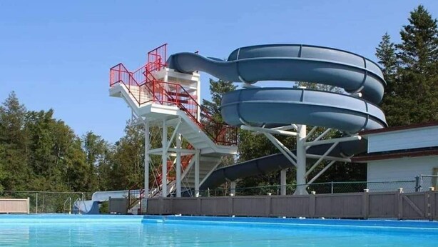 Seasonal outdoor pool, open 11:00 AM to 7:00 PM, lifeguards on site - Funland Resort (Cormack)