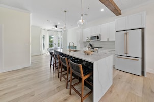 House, Multiple Beds, Balcony, Garden View | Private kitchen | Coffee/tea maker, fridge, microwave, stovetop