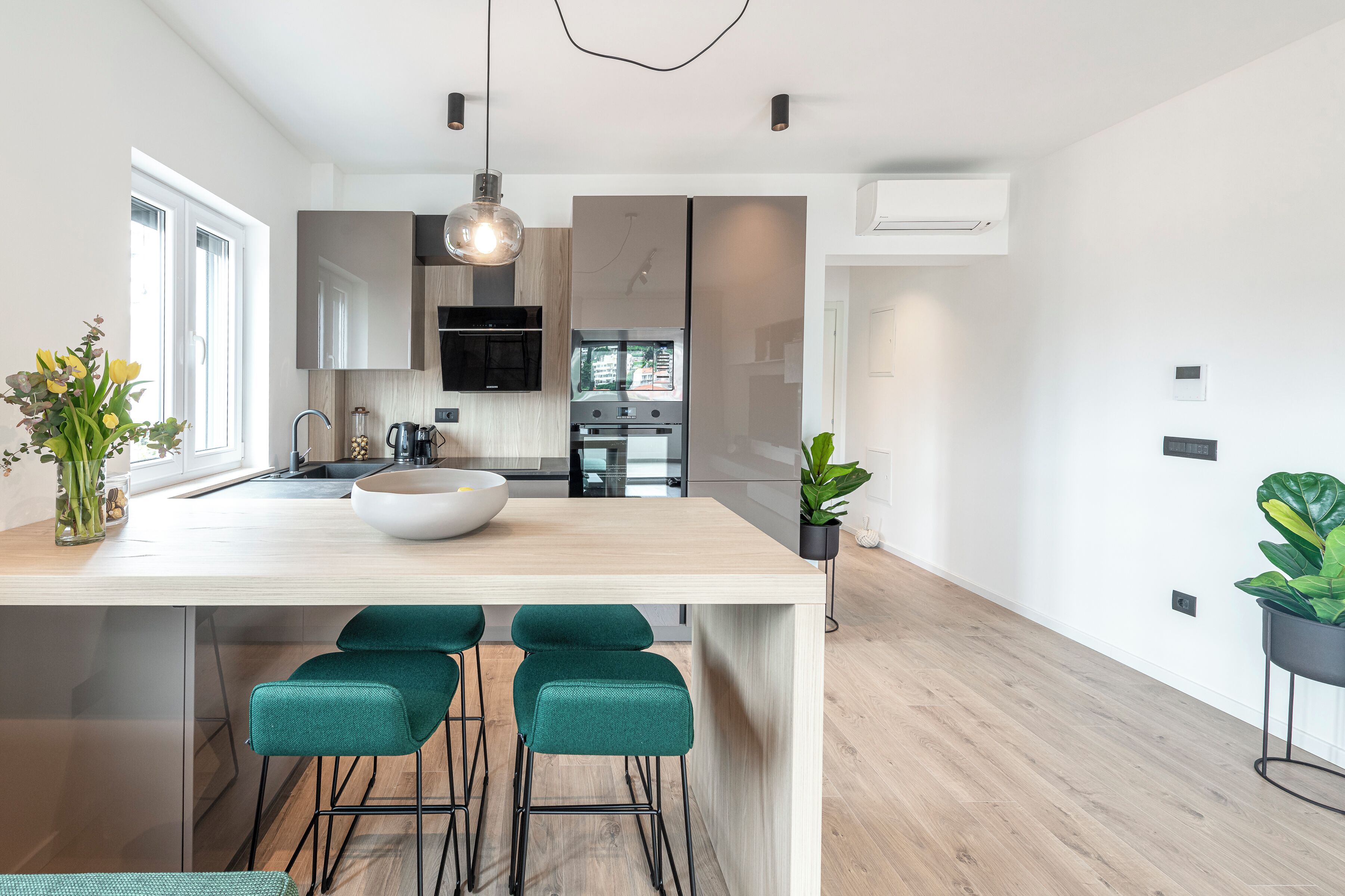 Kühlschrank, Mikrowelle, Ofen, Herdplatte