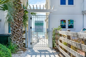 entrance to Emerald Waters Village, offering access to owners and guests only.