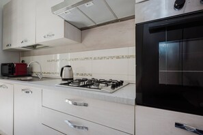 Fridge, oven, stovetop, dishwasher