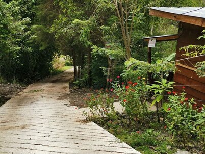 Cozy cabaña overlooking a beautiful valley. Finca Fajardo Lodge. Rustic Cabin#1