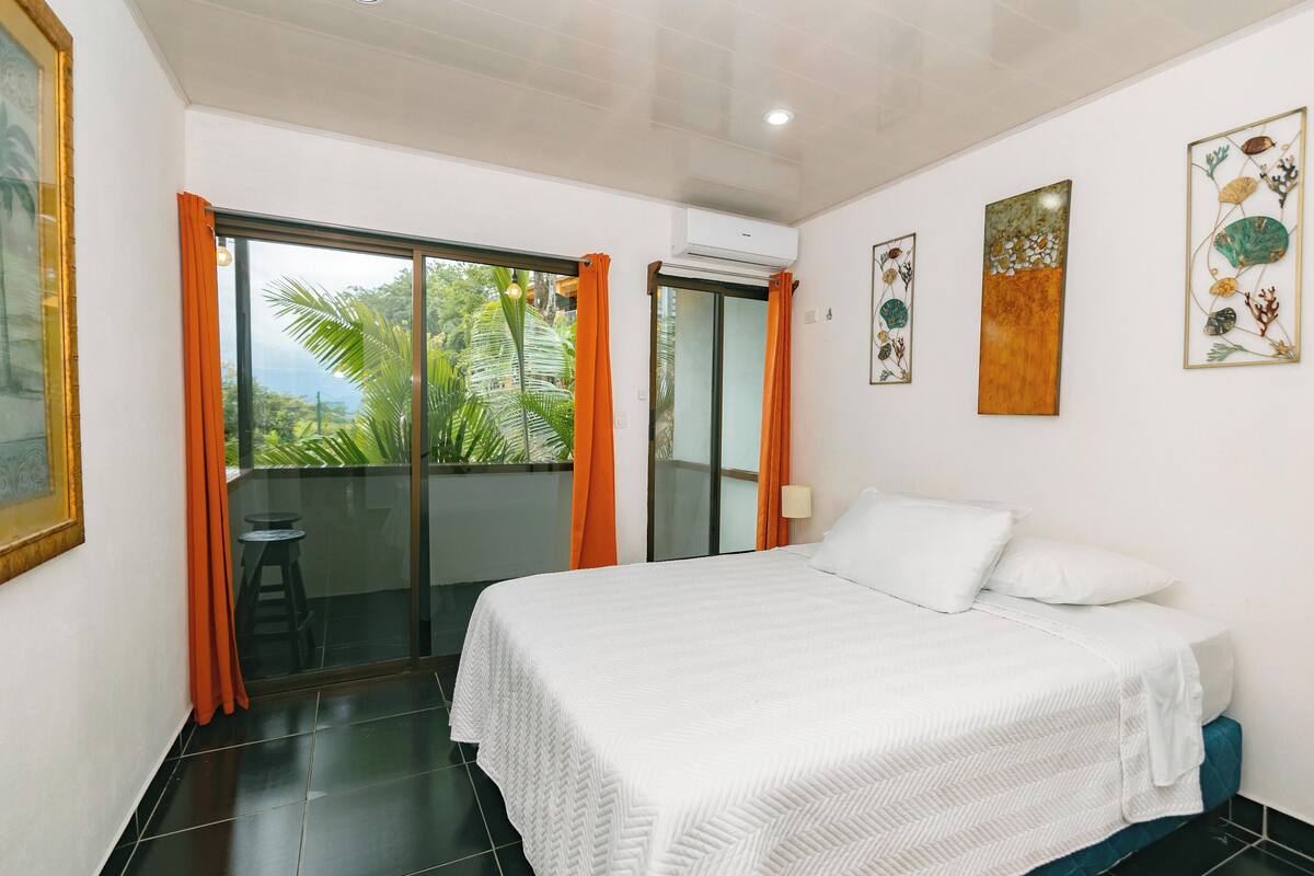 Hypo-allergenic bedding, desk, laptop workspace, iron/ironing board