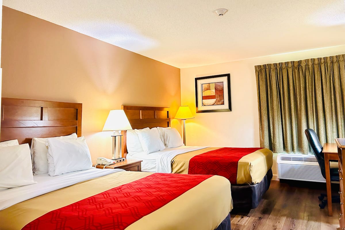 Basic Room, 2 Queen Beds, Non Smoking | Desk, iron/ironing board, free WiFi, bed sheets
