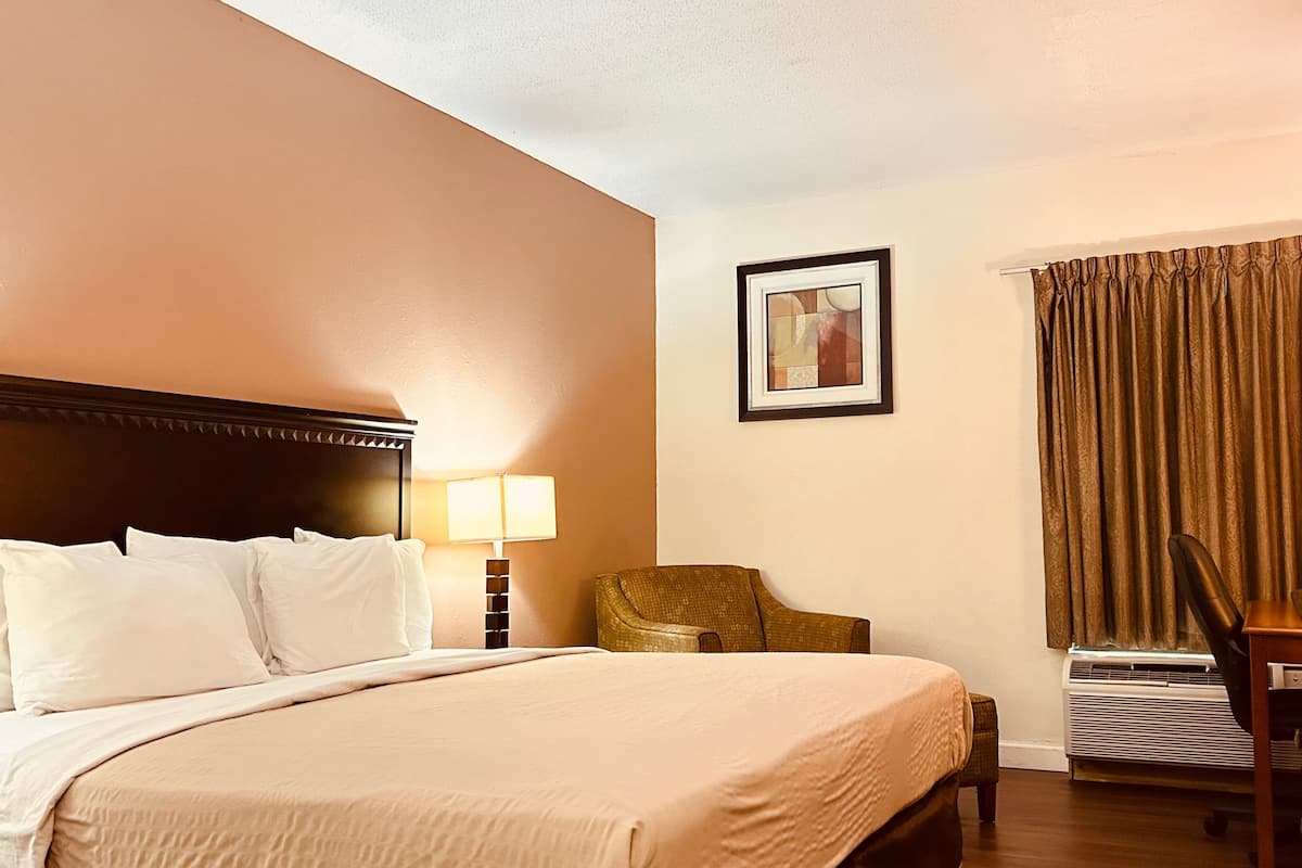 Basic Room, 1 King Bed, Non Smoking | Desk, iron/ironing board, free WiFi, bed sheets