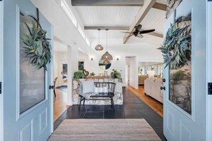 Smart TV, fireplace, ping pong