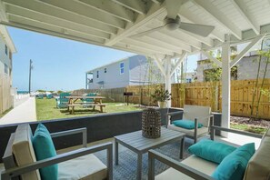 Outdoor dining - New Ocean-Front Apt Water Views 1 Minute to Beach
(St. Augustine)