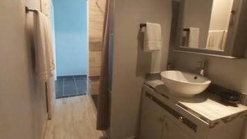 Loft Deluxe | Baño | Amenidades de baño gratuitas, toallas, jabón, shampoo