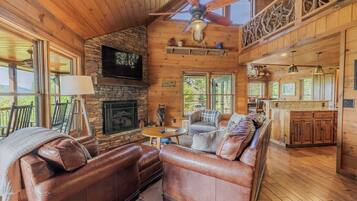 Smart TV, fireplace, video games, offices