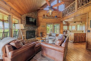 Smart TV, fireplace, video games, books