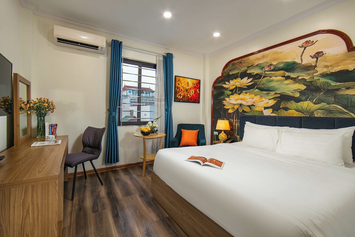 Habitación doble Deluxe | Sábanas de algodón egipcio, ropa de cama de alta calidad y minibar