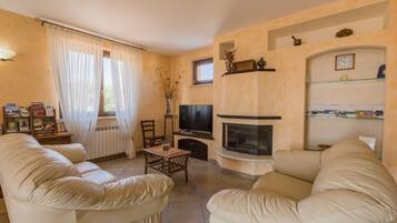 Télévision, cheminée