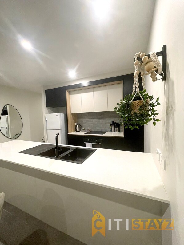 Microwave, oven, stovetop, dishwasher