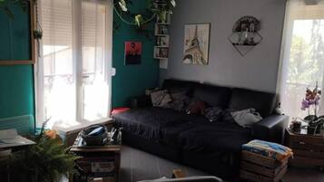 Televisie, een tafeltennistafel en boeken