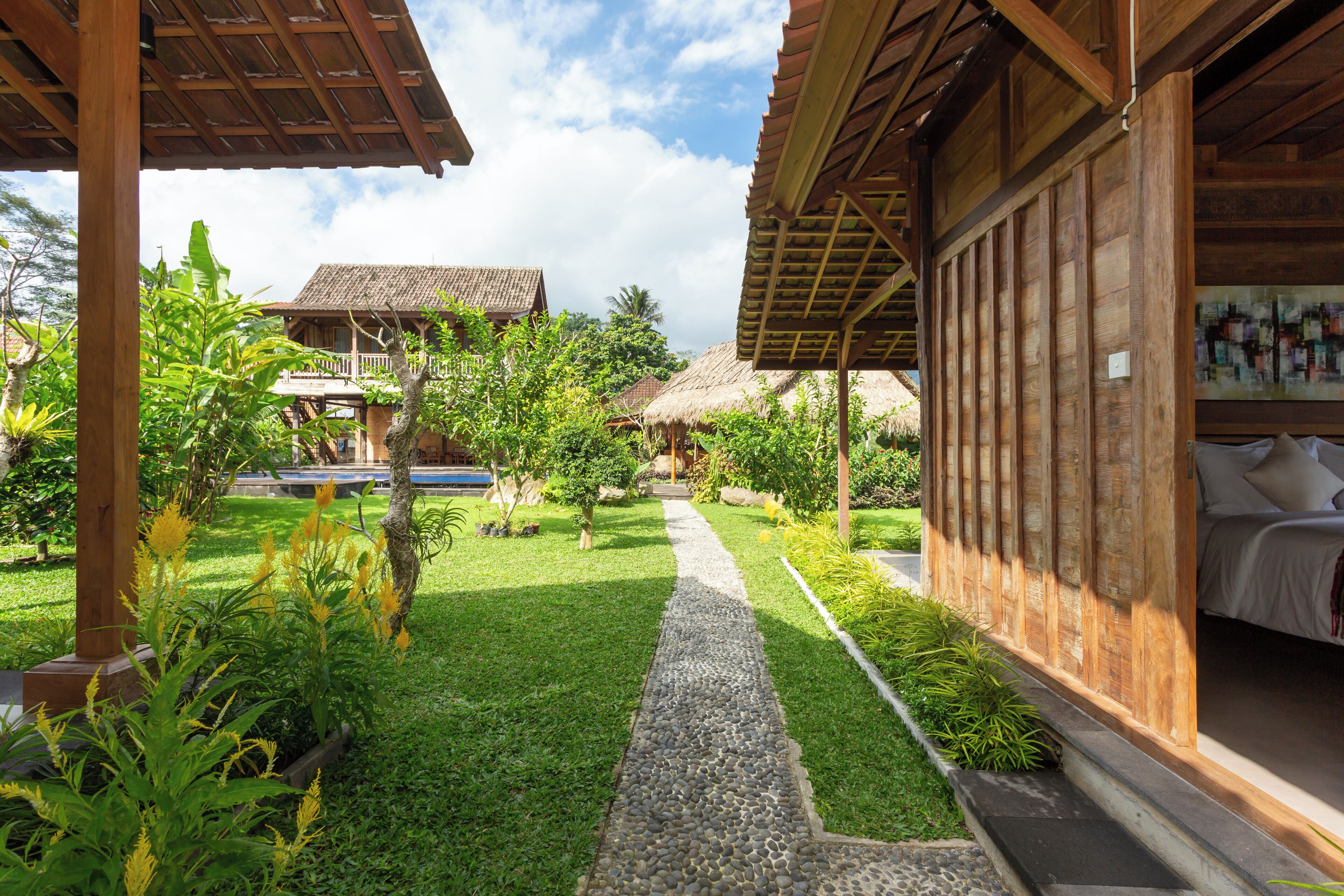Outdoor banquet area