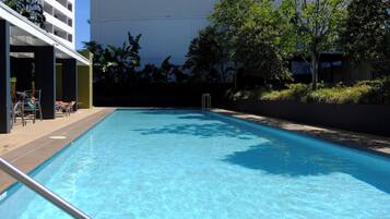 Basic Apartment, 1 Double Bed | Pool | A heated pool