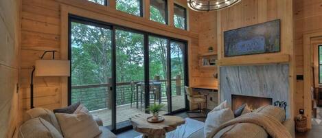 TV, fireplace, offices