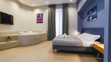 Luksus-værelse med dobbeltseng eller 2 enkeltsenge - boblebad | Premium-sengetøj, dundyner, senge med madrasser af memory foam, minibar