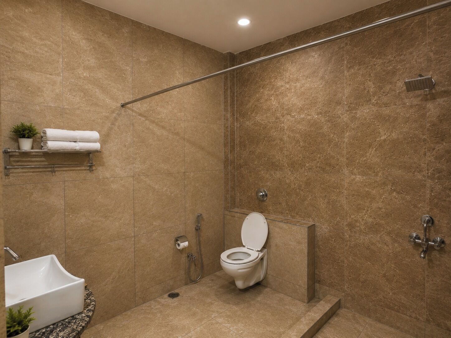 Habitación Premium | Baño | Regadera, regadera tipo lluvia, toallas, jabón 