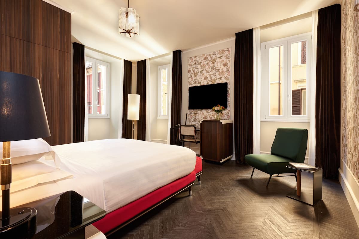 Corner Suite | 1 kamar tidur, seprai katun Mesir, dan seprai premium