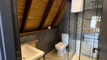 Baignoire à jets, articles de toilette gratuits, sèche-cheveux