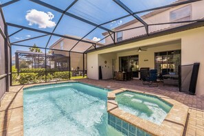 Outdoor pool, a heated pool - Group Getaway with Pool & Game Room Near Disney (Davenport)