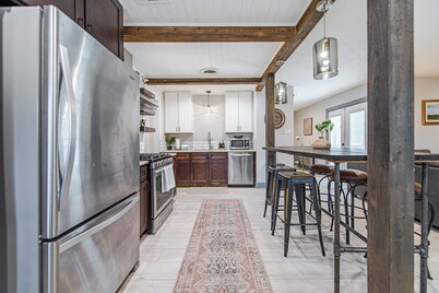 The Rustic Retreat!  With a game room & a great outdoor vibe!