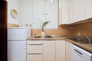 Fridge, microwave, stovetop, dishwasher