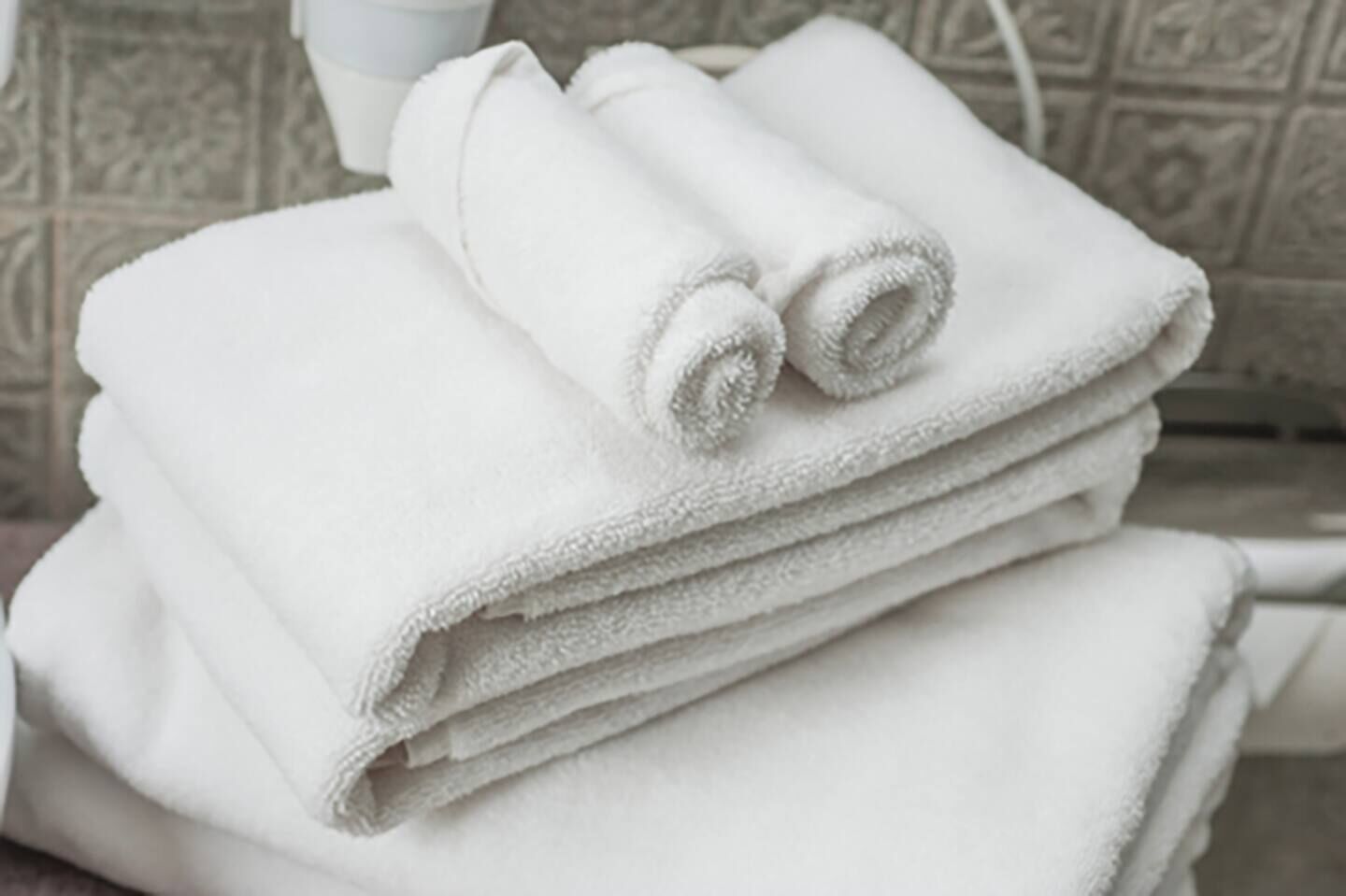 Hair dryer, towels