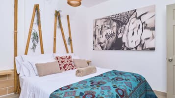 Club-Apartment, Mehrere Betten, zum Garten hin | Bettwäsche aus ägyptischer Baumwolle, hochwertige Bettwaren