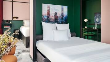 Suite Confort, 1 cama matrimonial y sofá cama | Ropa de cama de alta calidad y decoración personalizada