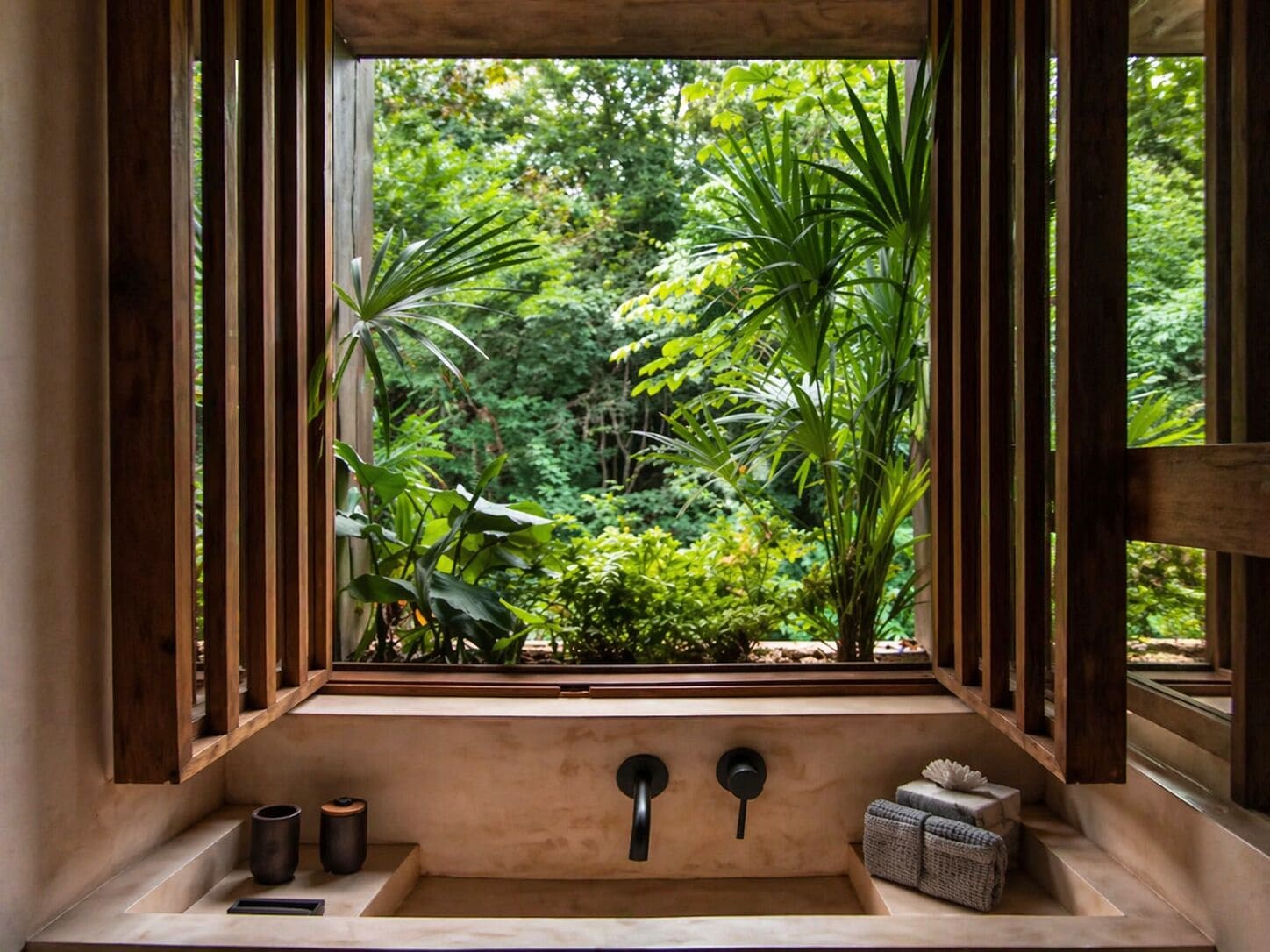 Master Pool Tree House | Kamar mandi | Shower, pancuran hujan, pengering rambut, dan jubah mandi