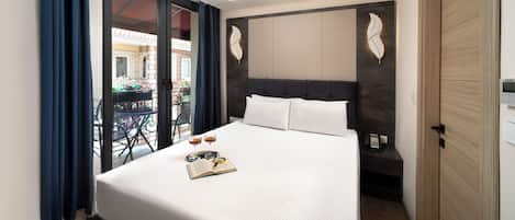 Habitación panorámica | Ropa de cama de alta calidad, edredón, camas Select Comfort y minibar