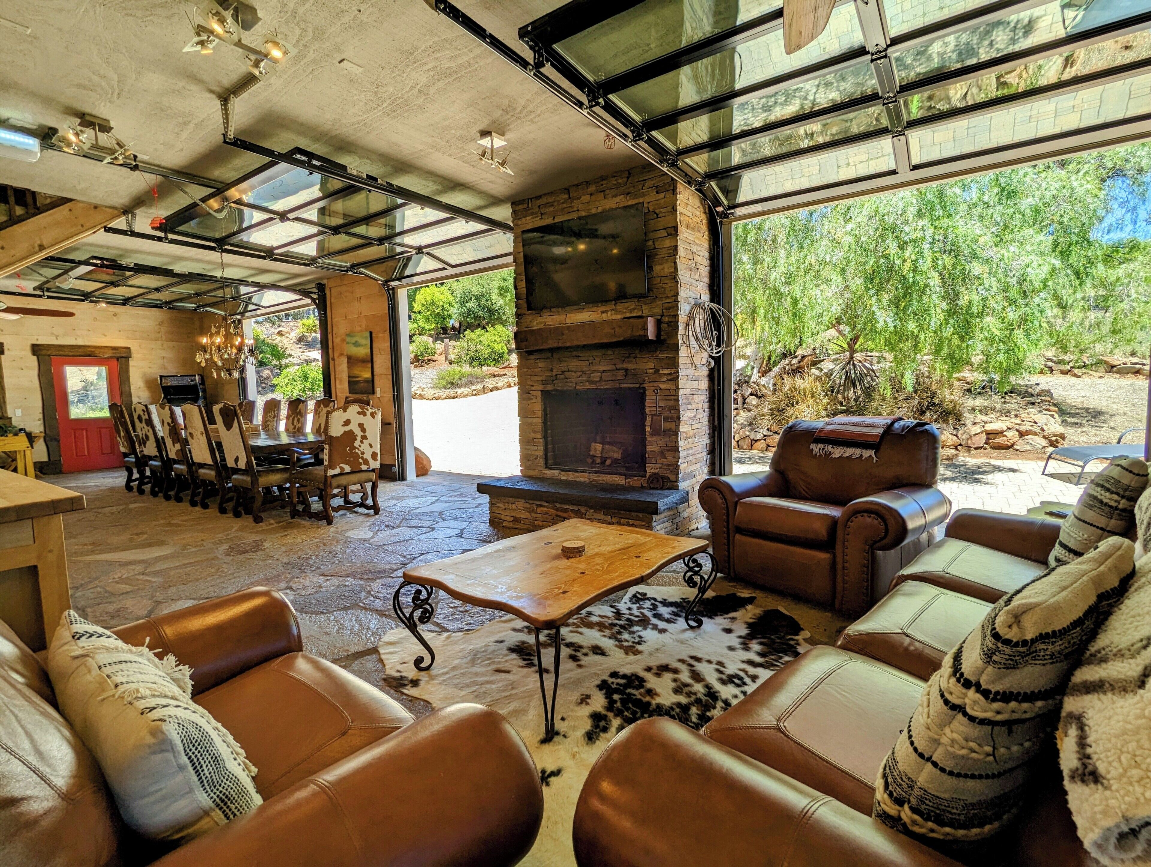 Smart TV, fireplace, video games