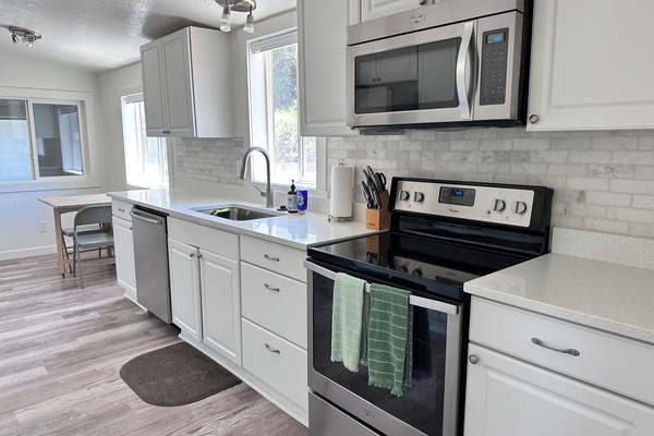 Microondas, horno, placa de cocina, lavavajillas