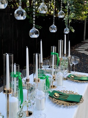 Outdoor banquet area