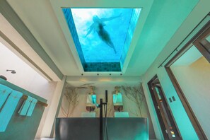 Design-Bungalow, 1 Schlafzimmer | Badezimmer | Haartrockner, Handtücher, Seife, Shampoo