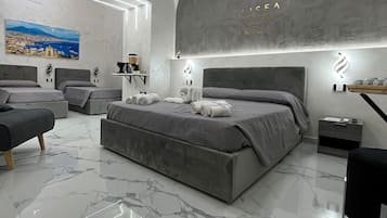 Luxury Quadruple Room | Frette Italian sheets, premium bedding, memory-foam beds, free minibar