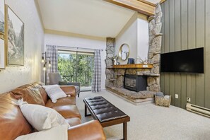 TV, fireplace - Cozy Winter Park Condo: Bike, Ski, & Hike! (Winter Park)