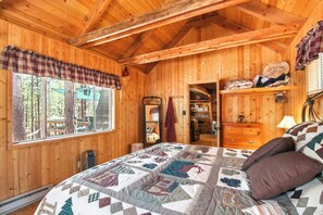 1 bedroom, bed sheets - Near Trails: Forest Lake Retreat w/ Backyard Oasis (Forest Lakes)
