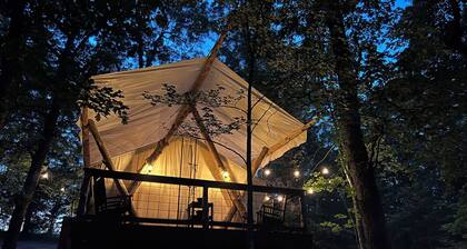 Luxury Glamping Tent | Hot Tub | AC | Lake & Fishing