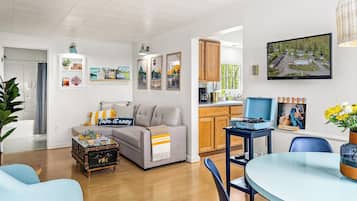 Premium Cottage, Kitchen, Ocean View | Living area | LED TV