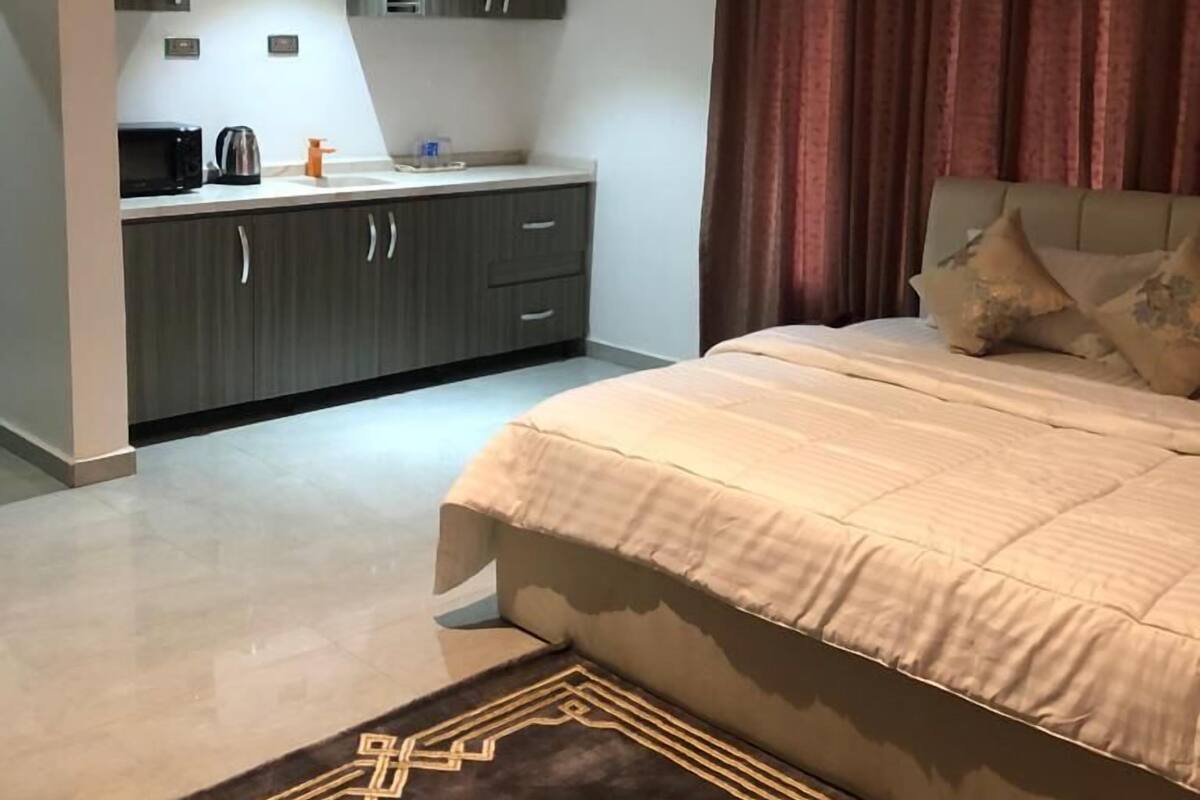 Individually decorated, individually furnished, desk, laptop workspace